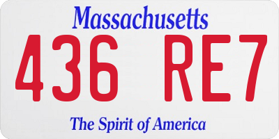 MA license plate 436RE7