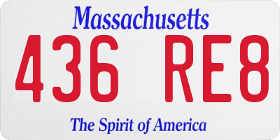 MA license plate 436RE8