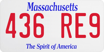 MA license plate 436RE9