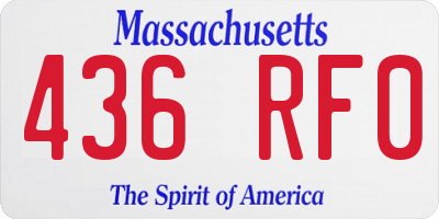 MA license plate 436RF0