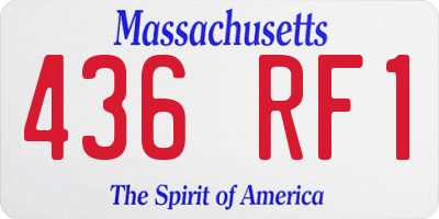 MA license plate 436RF1
