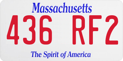 MA license plate 436RF2