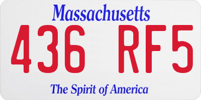 MA license plate 436RF5