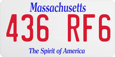 MA license plate 436RF6