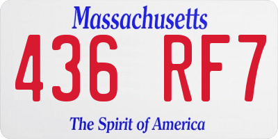 MA license plate 436RF7