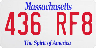 MA license plate 436RF8