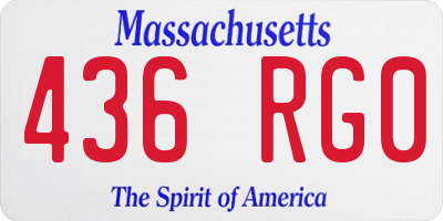 MA license plate 436RG0