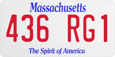 MA license plate 436RG1