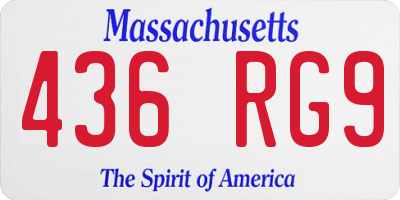 MA license plate 436RG9