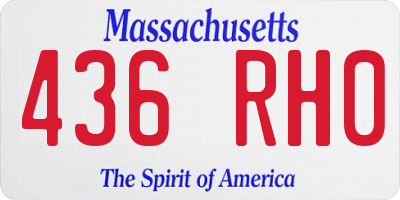 MA license plate 436RH0