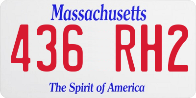 MA license plate 436RH2
