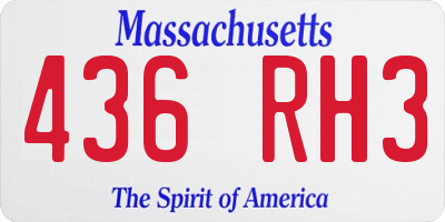 MA license plate 436RH3