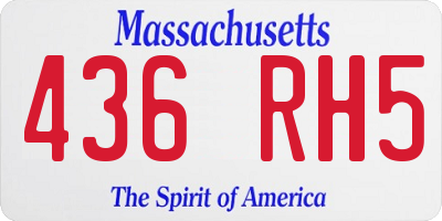 MA license plate 436RH5