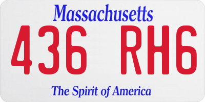 MA license plate 436RH6