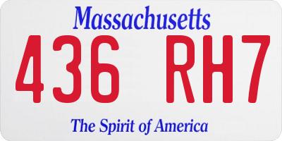 MA license plate 436RH7
