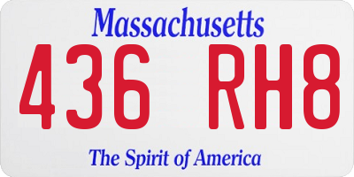 MA license plate 436RH8
