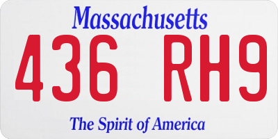 MA license plate 436RH9