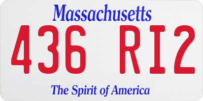 MA license plate 436RI2