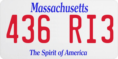 MA license plate 436RI3