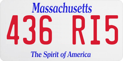MA license plate 436RI5