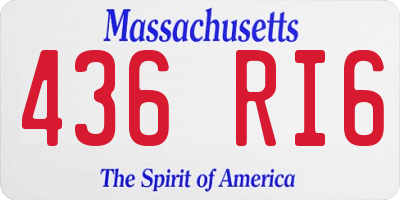 MA license plate 436RI6