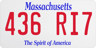 MA license plate 436RI7