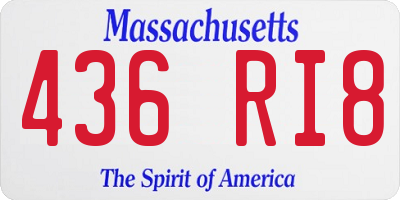 MA license plate 436RI8