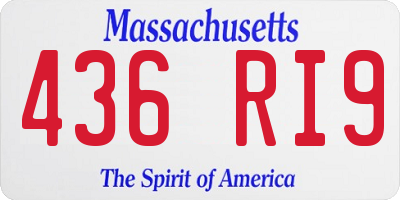 MA license plate 436RI9