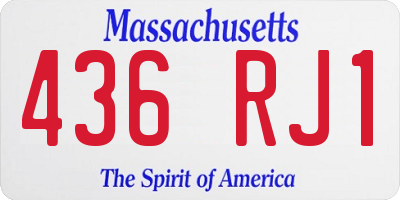 MA license plate 436RJ1