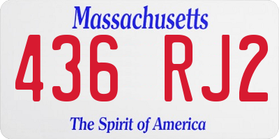 MA license plate 436RJ2