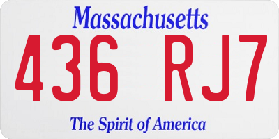 MA license plate 436RJ7