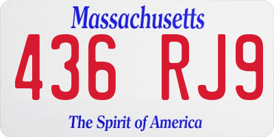 MA license plate 436RJ9