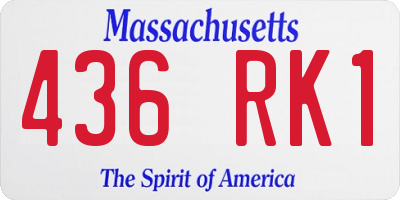 MA license plate 436RK1