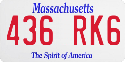 MA license plate 436RK6