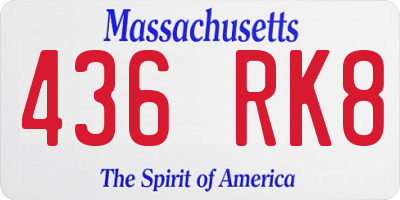 MA license plate 436RK8