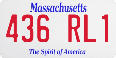 MA license plate 436RL1