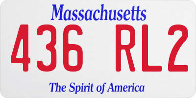 MA license plate 436RL2
