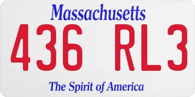 MA license plate 436RL3