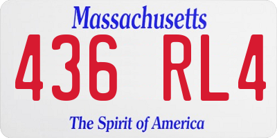 MA license plate 436RL4