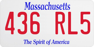 MA license plate 436RL5