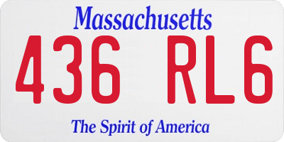MA license plate 436RL6