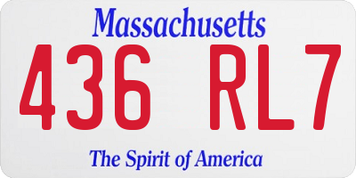 MA license plate 436RL7