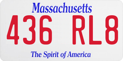 MA license plate 436RL8