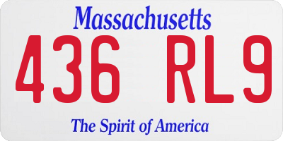MA license plate 436RL9