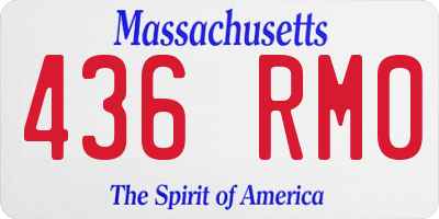 MA license plate 436RM0