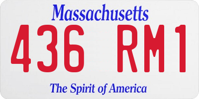 MA license plate 436RM1