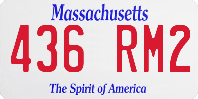 MA license plate 436RM2