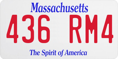 MA license plate 436RM4
