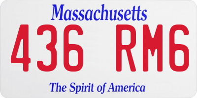 MA license plate 436RM6