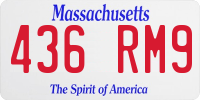 MA license plate 436RM9